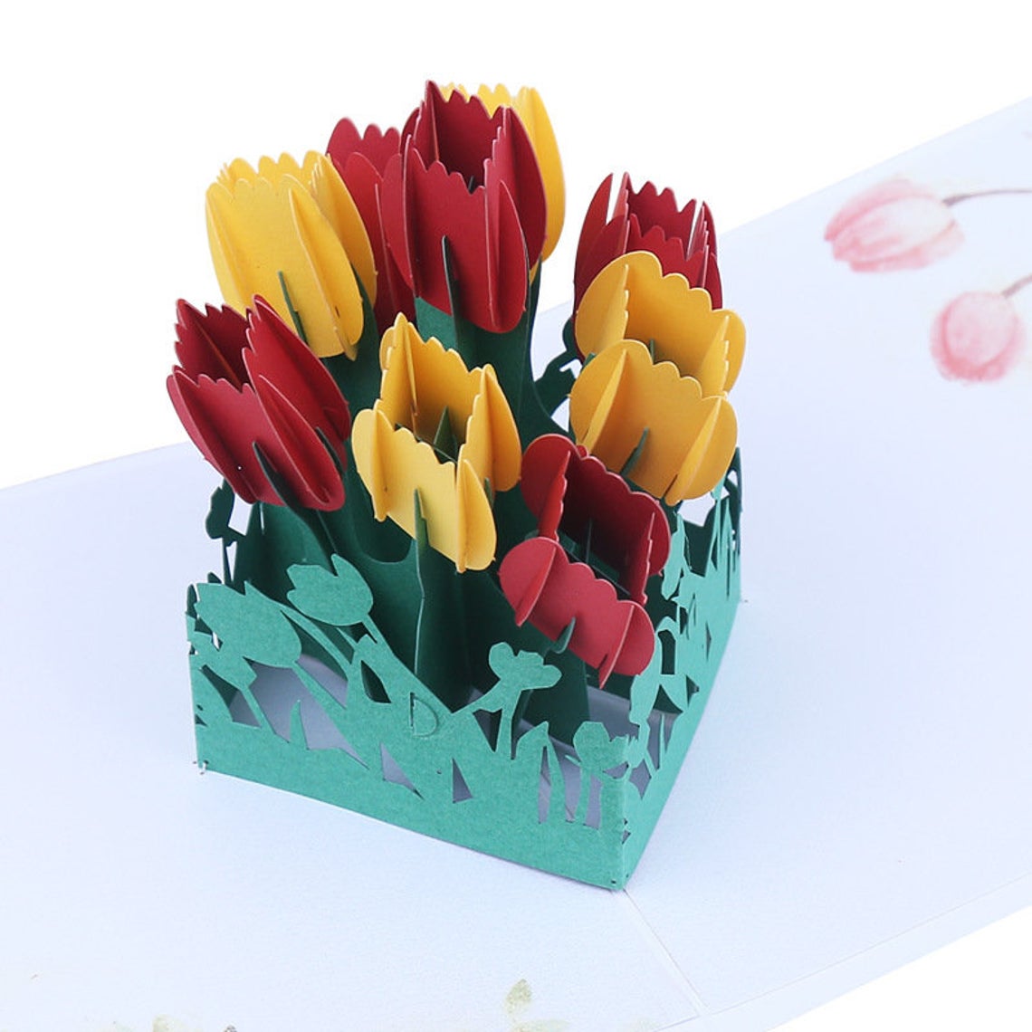 Tulips Bouquet Pop Up Card