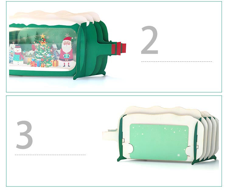 Christmas Tunnel Card - Bottle Shape - Q&T 3D Cards and Envelopes