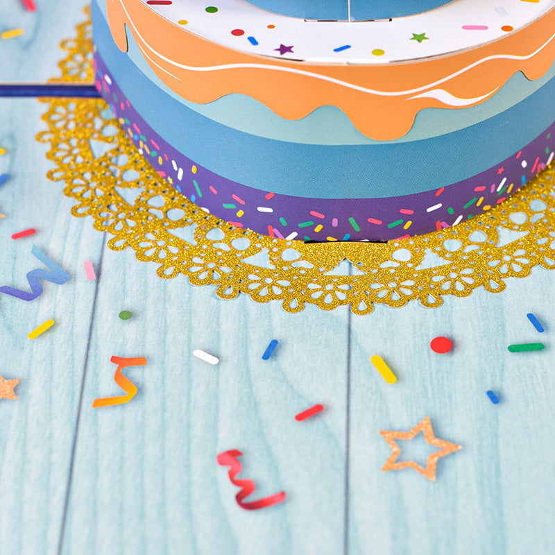 Colourful Birthday Cake Pop Up Card