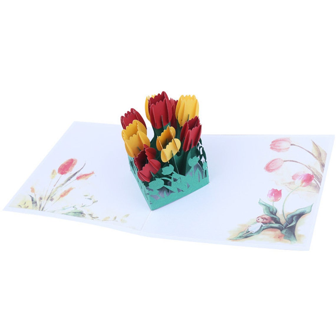 Tulips Bouquet Pop Up Card