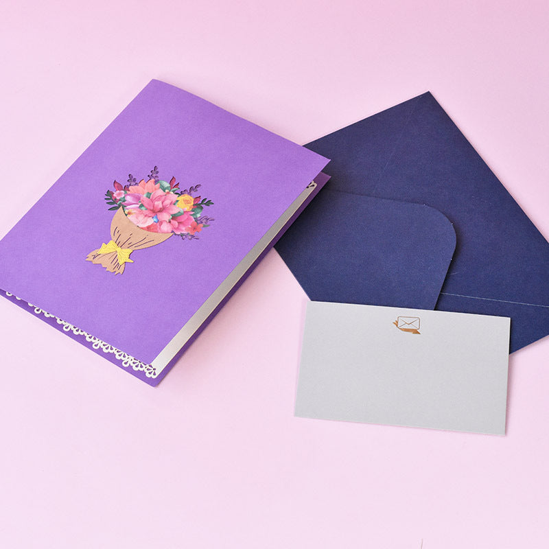 Mixed Flowers Bouquet Pop Up Card | 3D Card | Greeting Card | Birthday | Wedding | Leaving Do | Mothers Day | Gift