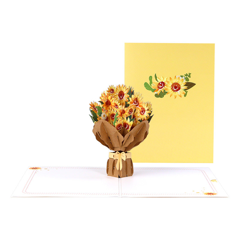 Sunflower Bouquet Pop Up Card - 2 Styles, Birthday, Wedding, Greeting Card | Valentines Day | Mothers Day | G