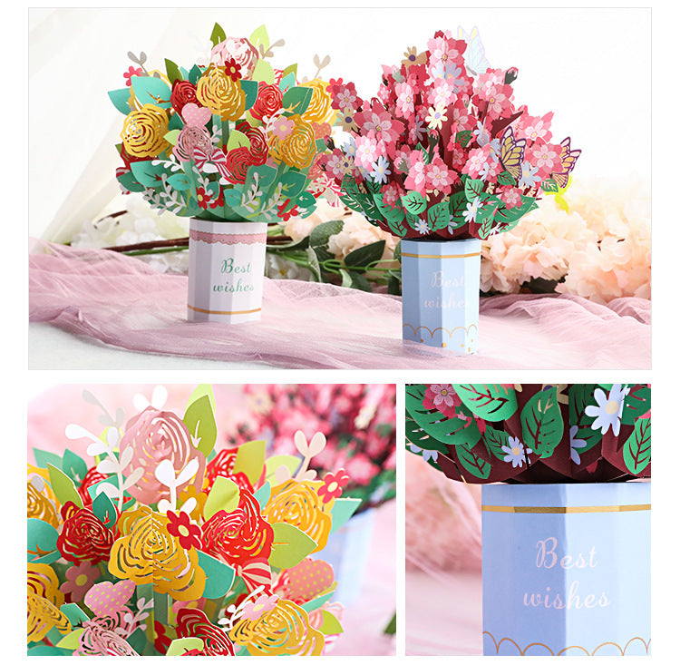 Colourful Lilies or Sunflowers Pop Up Card | Birthday | Wedding | Greeting Card | Valentines Day Card | Engagement Gift | Mothers Day Card