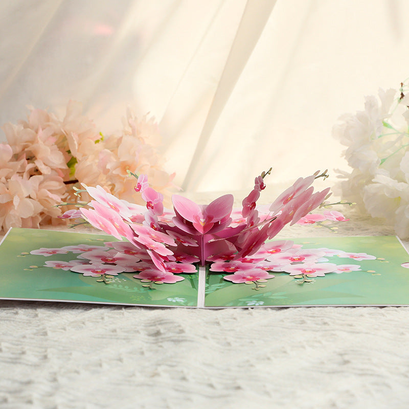 Phalaenopsis Orchid Pop Up Card | 3D Card | Mothers Day | Birthday Gift | Valentines Day | Greeting Card | Pink Flowers | Bloom