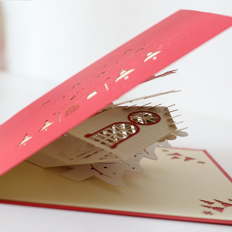 Christmas Pop Up Card | Snowy House | Hut | Xmas | 3D Card | Greeting Card