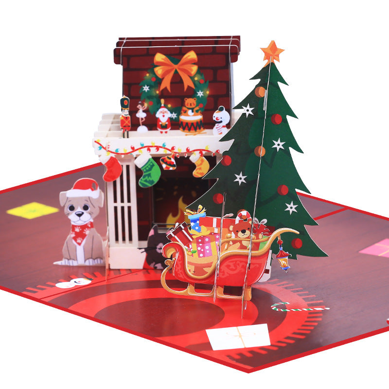 Christmas Pop Up Card with Fireplace | 3D Card 