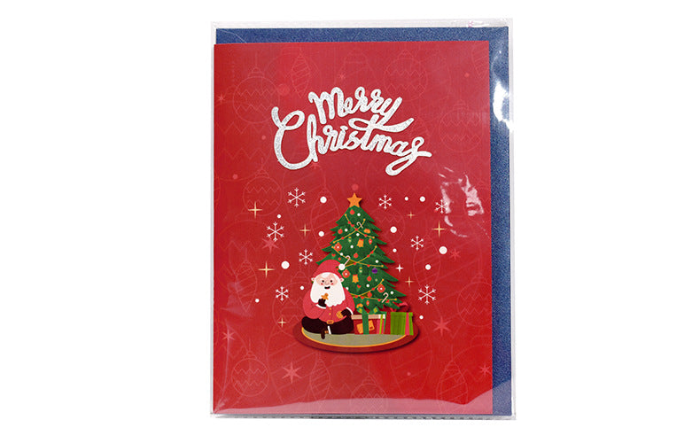 Merry Christmas Pop Up Card with Santa and Christmas Tree