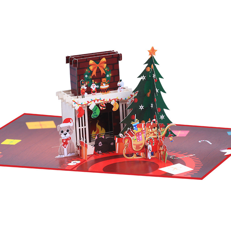 Christmas Pop Up Card with Fireplace | 3D Card 