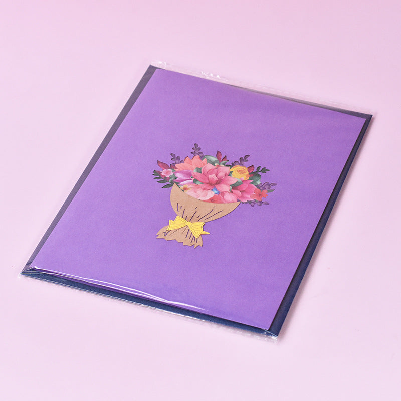 Mixed Flowers Bouquet Pop Up Card | 3D Card | Greeting Card | Birthday | Wedding | Leaving Do | Mothers Day | Gift
