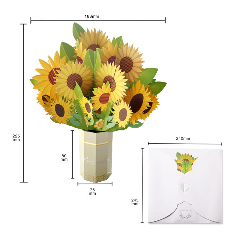 Colourful Standing Bouquet Pop Up Card - 4 Styles