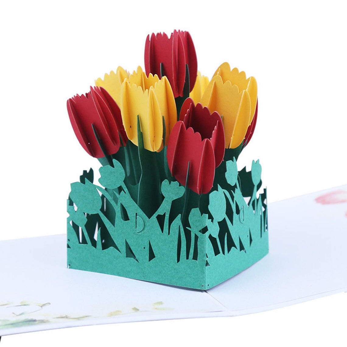 Tulips Bouquet Pop Up Card