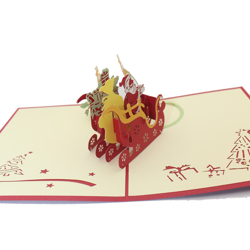 Santa in Sleigh Christmas Pop Up Card