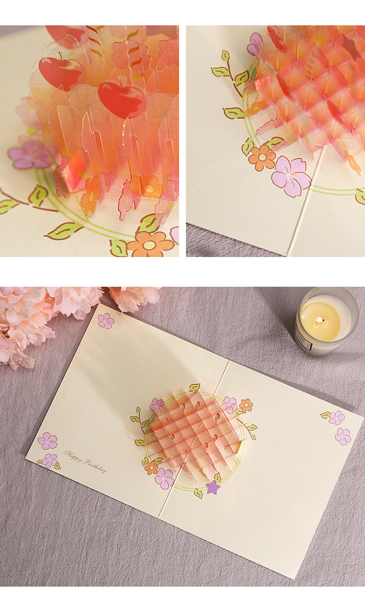Orange Crystal Cake - Birthday Pop Up Card