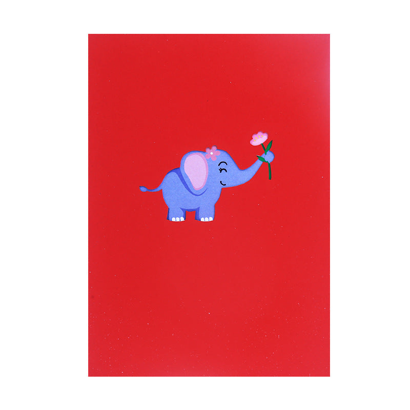 Little Elephant Pop Up Card | 3D Card | Baby Birthday | Greeting Card | Animal | 3 Styles