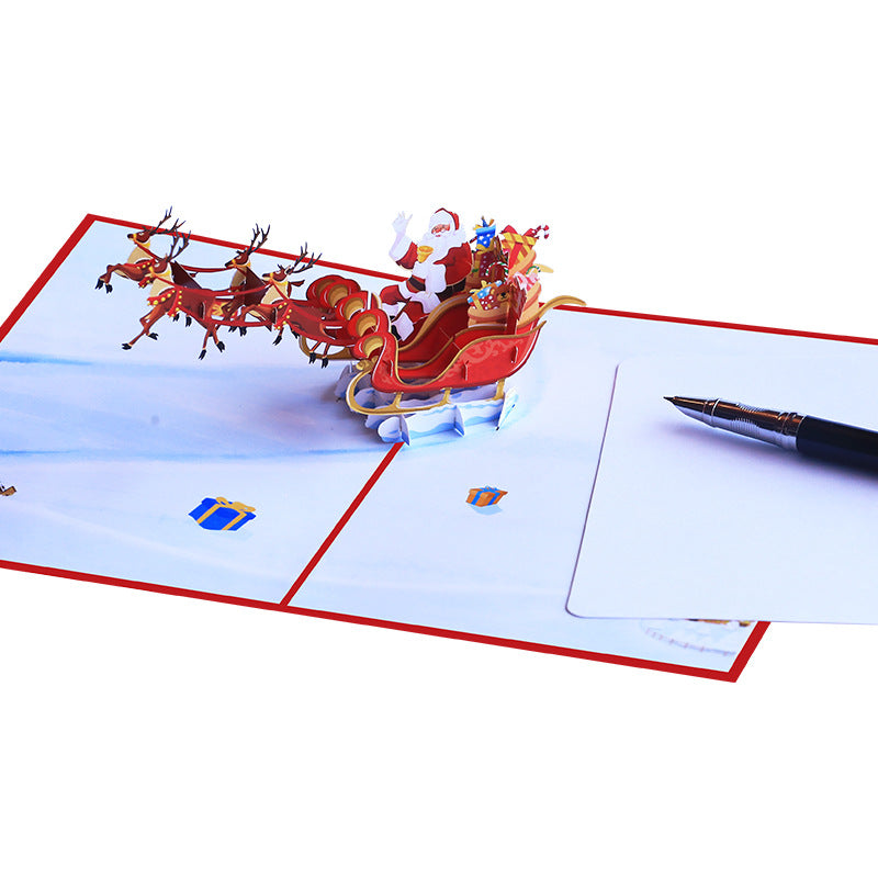 Christmas Pop Up Card, Xmas Gift, Greeting Card, Reindeer, 3D, Gift