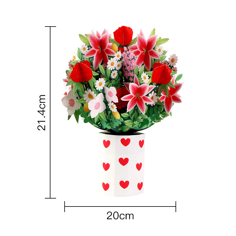 Colourful Standing Bouquet Pop Up Card - 4 Styles