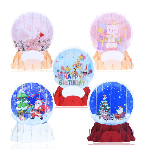 Sphere Pop Up Card | Christmas Card | 3D Card | Birthday Card | Greeting Card | 5 Styles