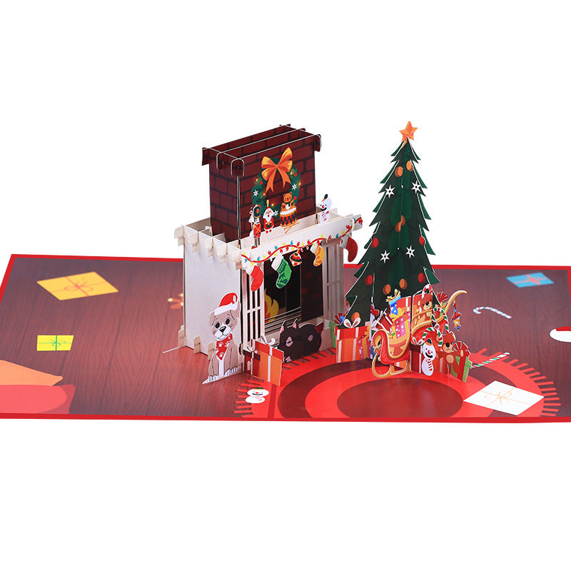 Christmas Pop Up Card with Fireplace | 3D Card 