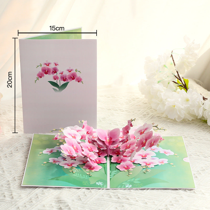 Phalaenopsis Orchid Pop Up Card | 3D Card | Mothers Day | Birthday Gift | Valentines Day | Greeting Card | Pink Flowers | Bloom