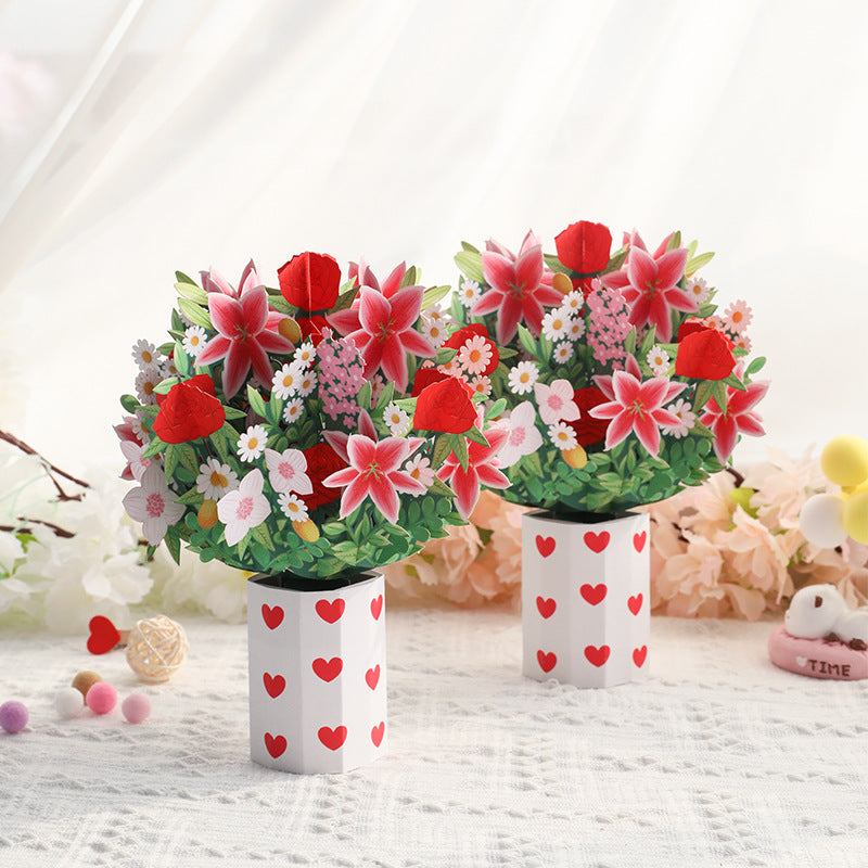 Colourful Standing Bouquet Pop Up Card - 4 Styles