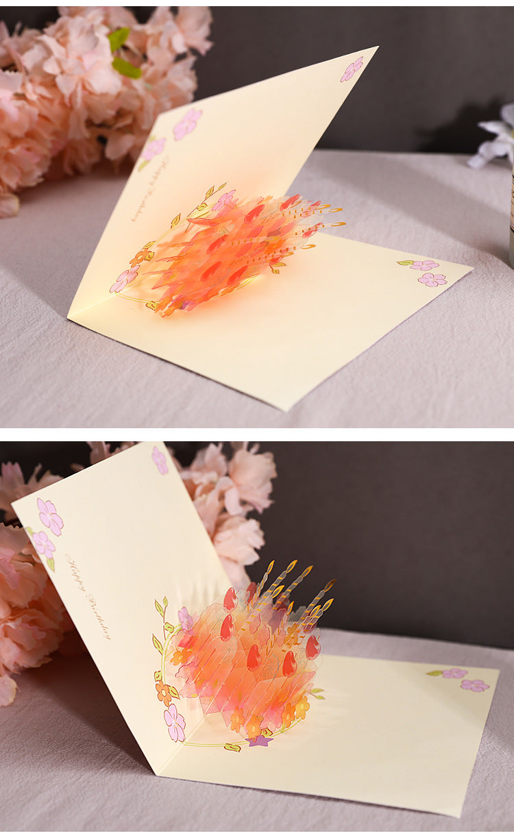 Orange Crystal Cake - Birthday Pop Up Card