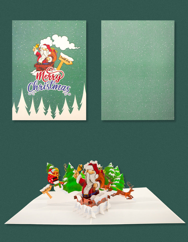 Merry Christmas Pop Up Card with Santa Claus