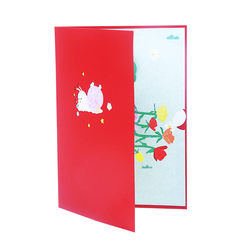 Baby Snail Pop Up Card | 3D Card | Birthday | First Birthday | Child Painiting Style