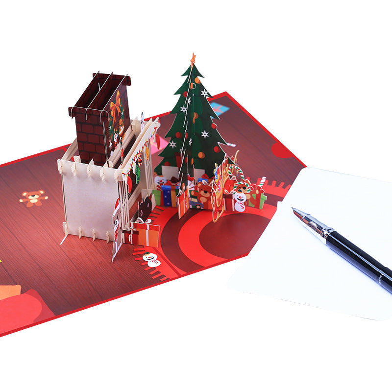 Christmas Pop Up Card with Fireplace | 3D Card 