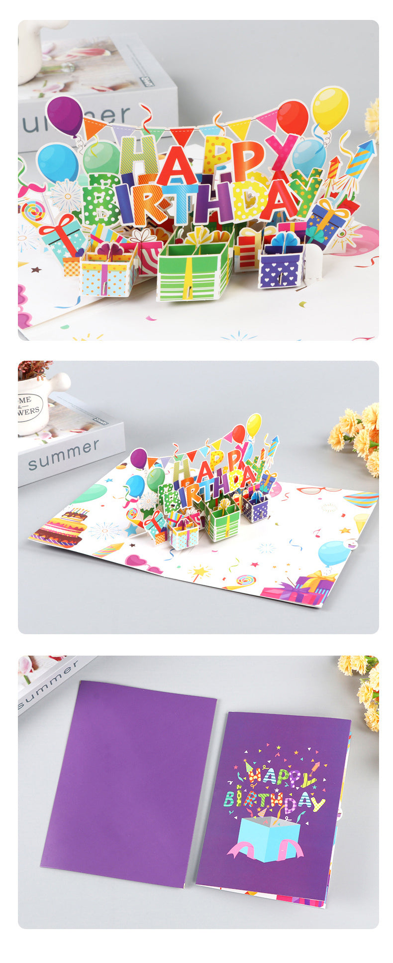 Colourful Birthday Pop Up Card, 3D Card