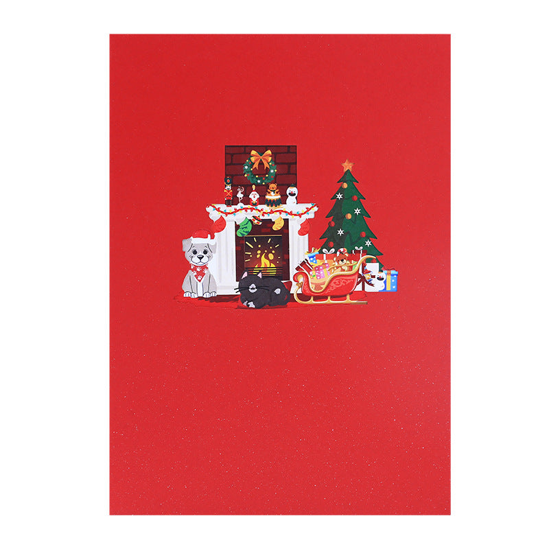 Christmas Pop Up Card with Fireplace | 3D Card 