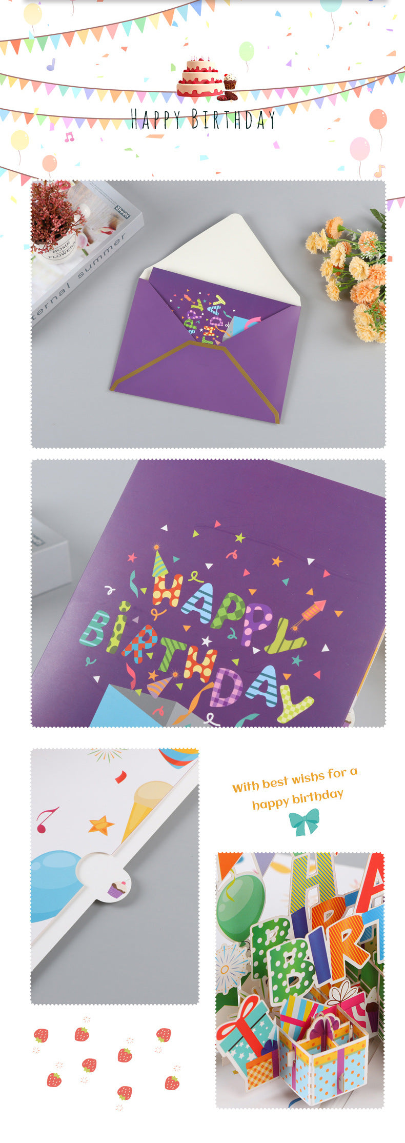 Colourful Birthday Pop Up Card, 3D Card