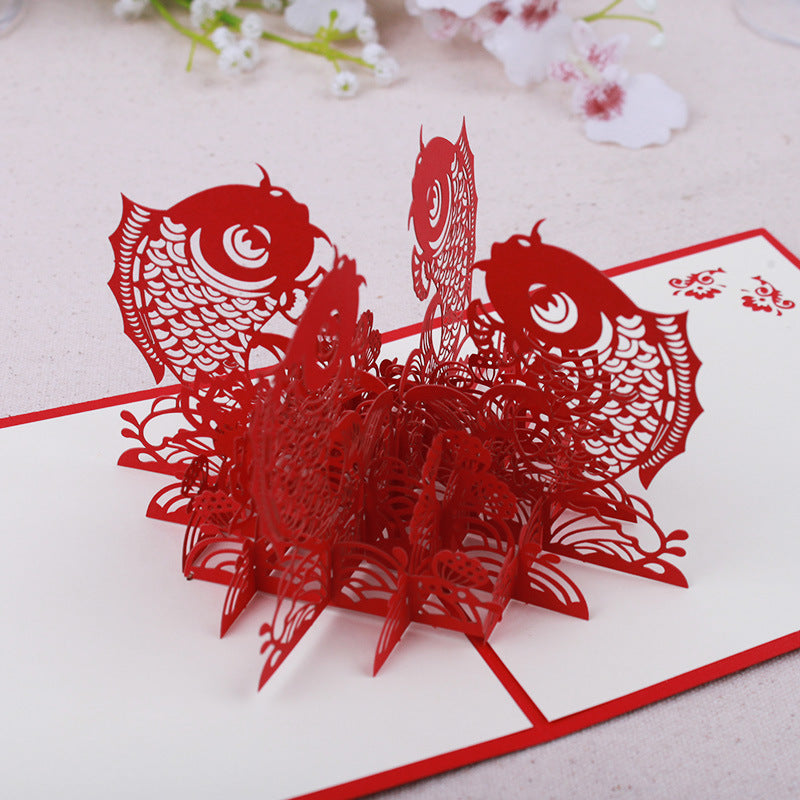 Chinese New Year Pop Up Card, Lunar New Year, Fish Pop Up Card