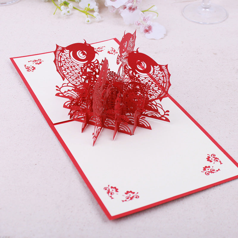 Chinese New Year Pop Up Card, Lunar New Year, Fish Pop Up Card
