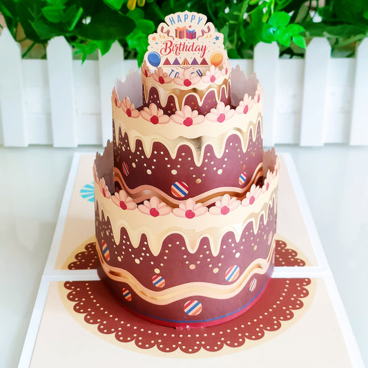 Colourful Birthday Cake Pop Up Card