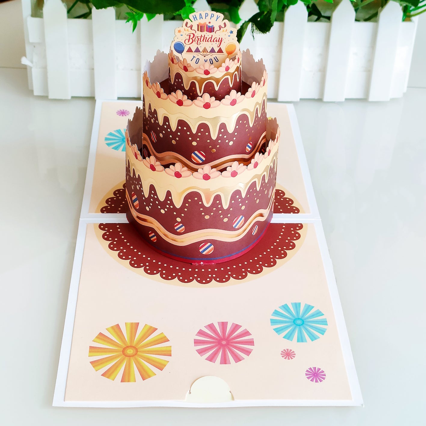 Colourful Birthday Cake Pop Up Card