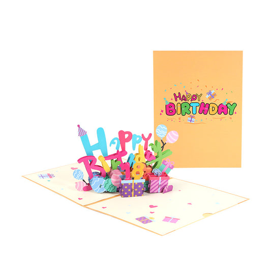 Birthday Pop Up Card with Optional Year Numbers