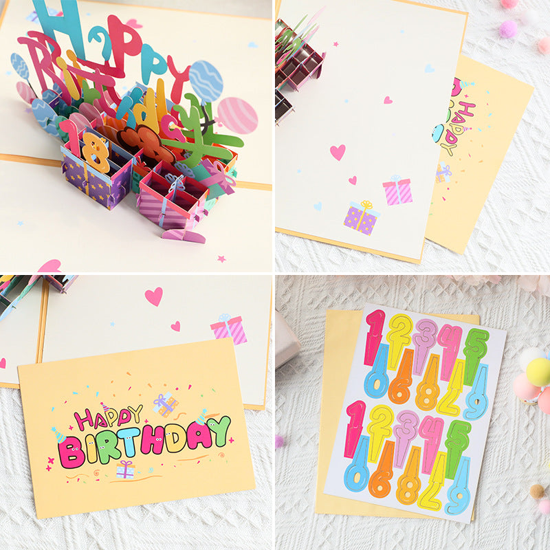 Birthday Pop Up Card with Optional Year Numbers