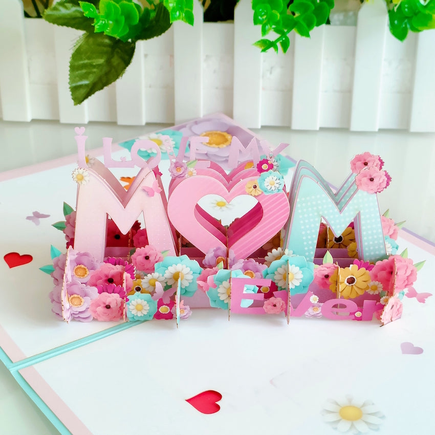 Mothers Day Pop Up Card | 3D Card | Best Mom Ever | Greeting Card | For Mum | Gift