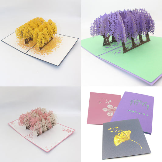 Orchard 3D Pop Up Card | Greeting Card | Ginkgo Forest | Cherry Orchand | Jacaranda Forest | Birthday Card | Greeting Card
