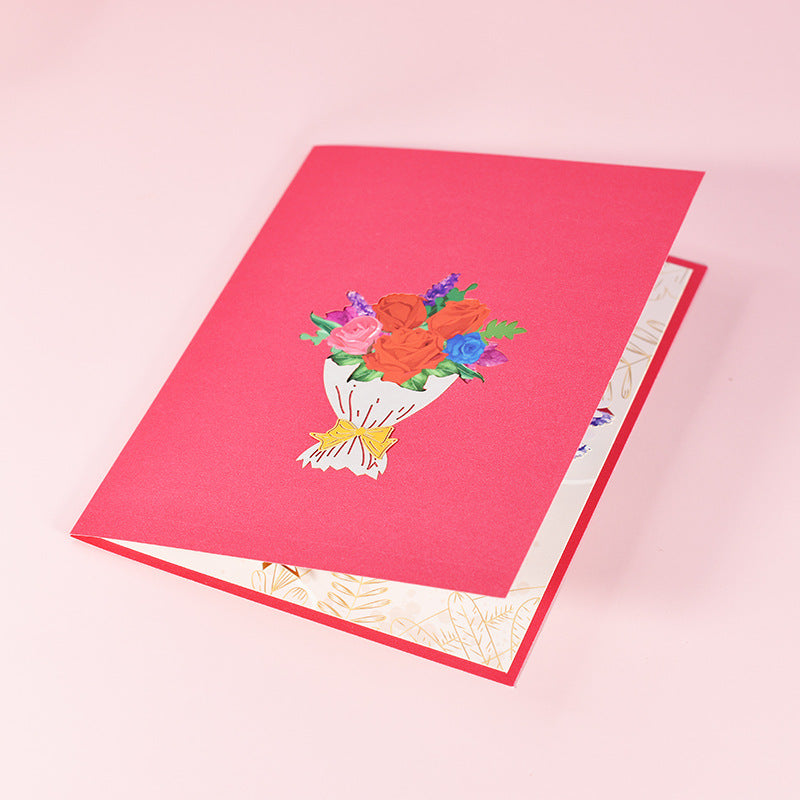 Red Roses Pop Up Card - Q&T 3D Cards and Envelopes