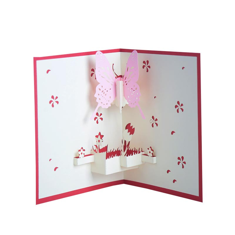 Blue or Pink Butterfly Pop Up Card