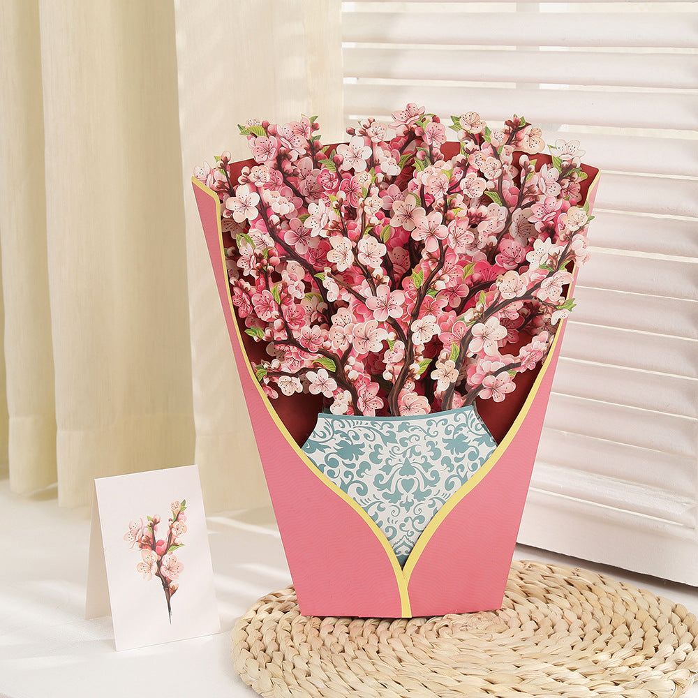 Colourful Tulips, Gerberas, Dahlia, Flowers Pop Up Card | Birthday | Wedding | Greeting Card | Valentines Card | Mothers Day Card