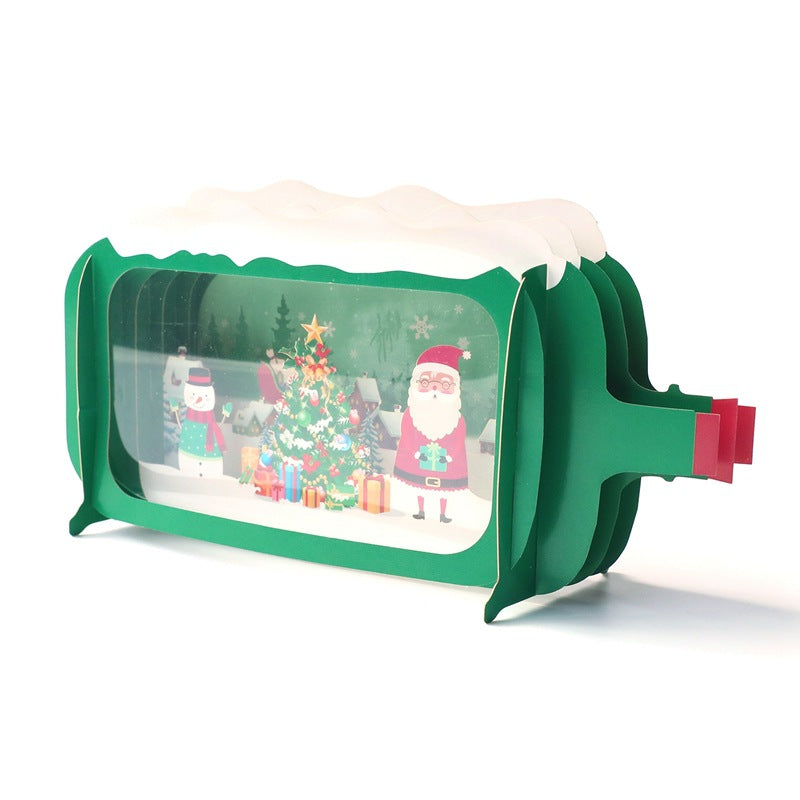 Christmas Tunnel Card - Bottle Shape - Q&T 3D Cards and Envelopes