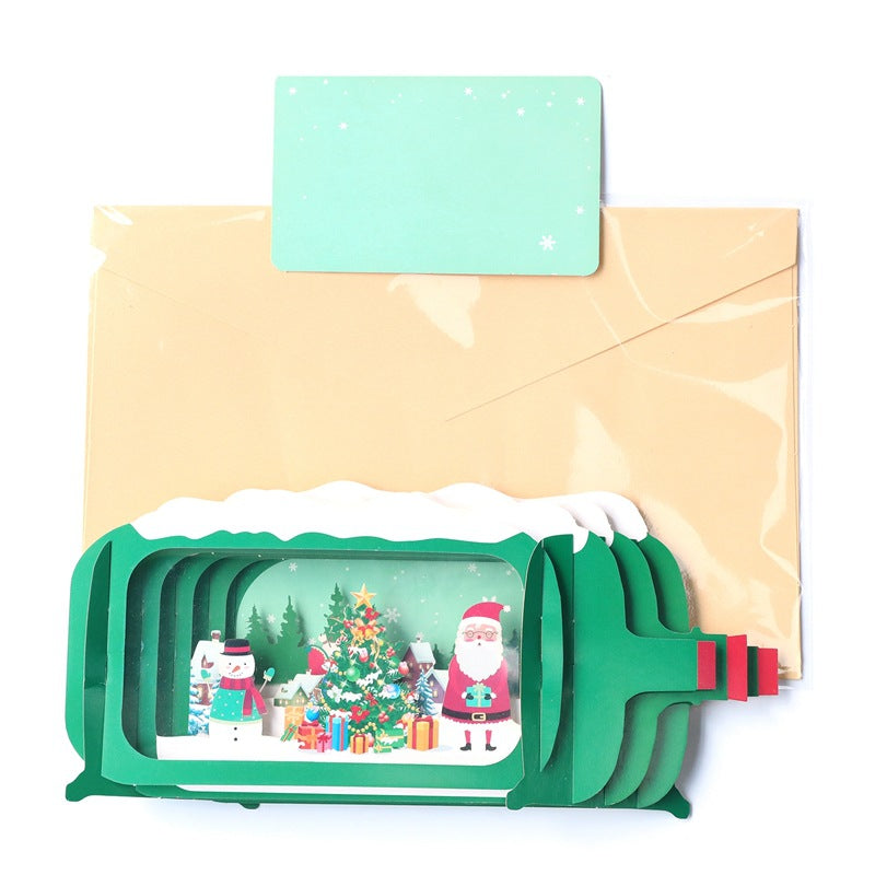 Christmas Tunnel Card - Bottle Shape - Q&T 3D Cards and Envelopes