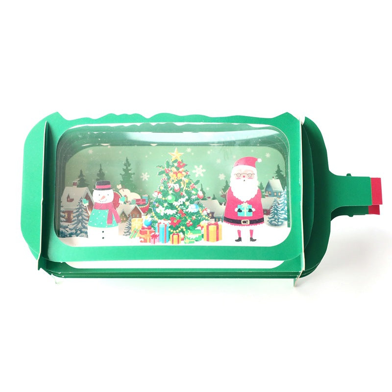 Christmas Tunnel Card - Bottle Shape - Q&T 3D Cards and Envelopes
