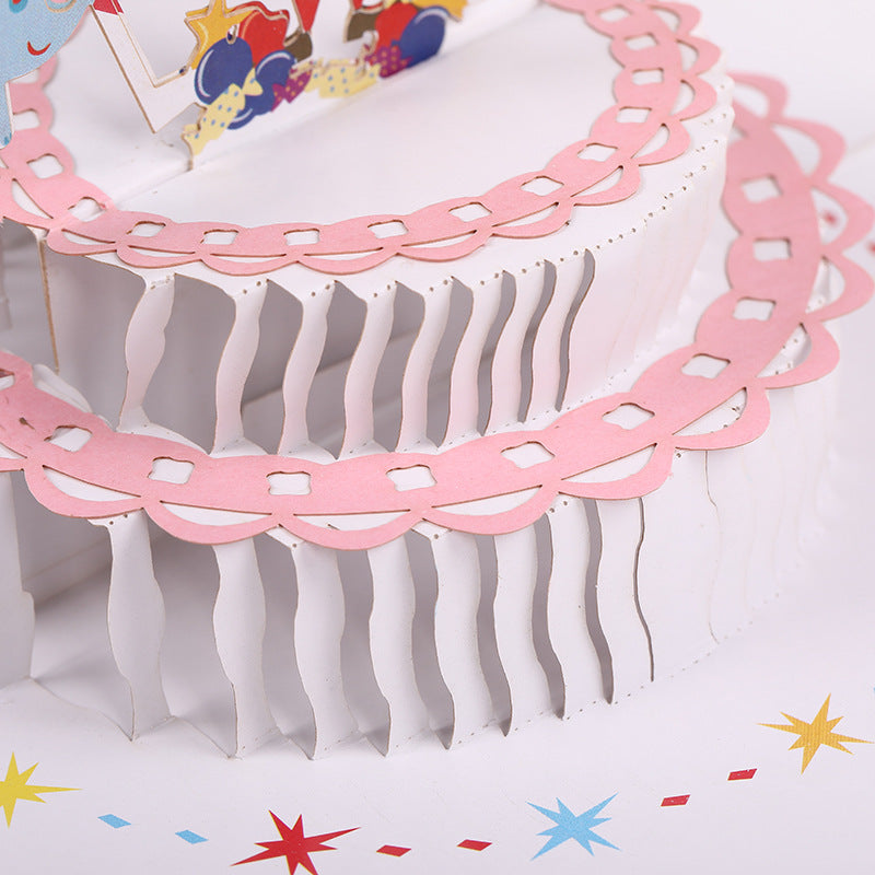 Birthday Card - Pop Up Cake and Clown - Q&T 3D Cards and Envelopes
