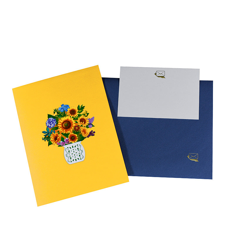 Sunflower Bouquet Pop Up Card - 2 Styles, Birthday, Wedding, Greeting Card | Valentines Day | Mothers Day | G
