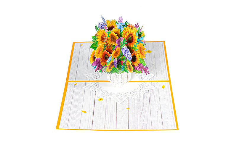 Sunflower Bouquet Pop Up Card - 2 Styles, Birthday, Wedding, Greeting Card | Valentines Day | Mothers Day | Gift