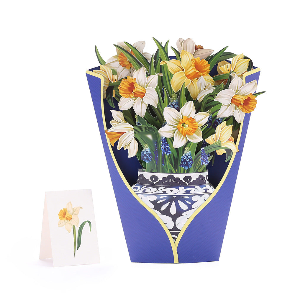 Colourful Tulips, Gerberas, Dahlia, Flowers Pop Up Card | Birthday | Wedding | Greeting Card | Valentines Card | Mothers Day Card