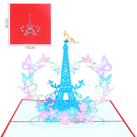 Paris Eiffel Tower Pop Up Card - Q&T 3D Cards and Envelopes